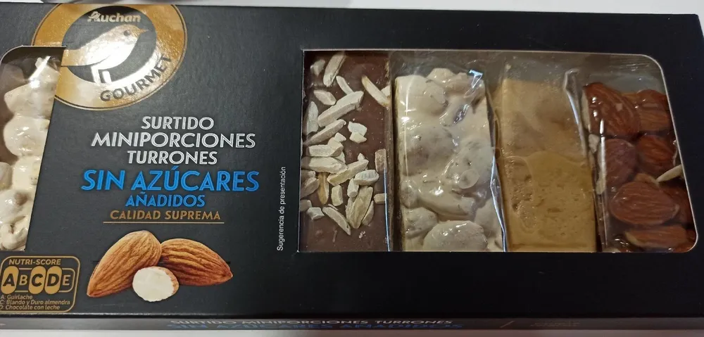 Surtido miniporciones de turrones con edulcorantes