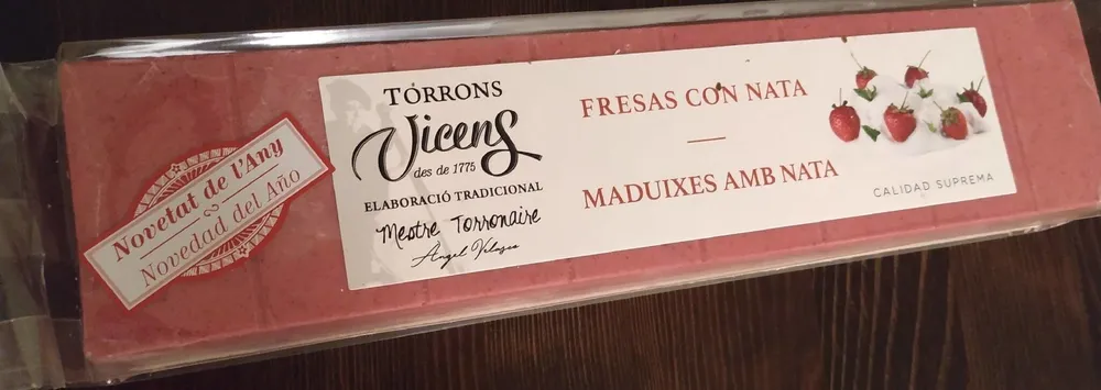 Turrón fresas con nata