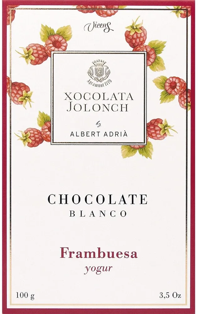 Chocolate blanco con frambuesa y yogur