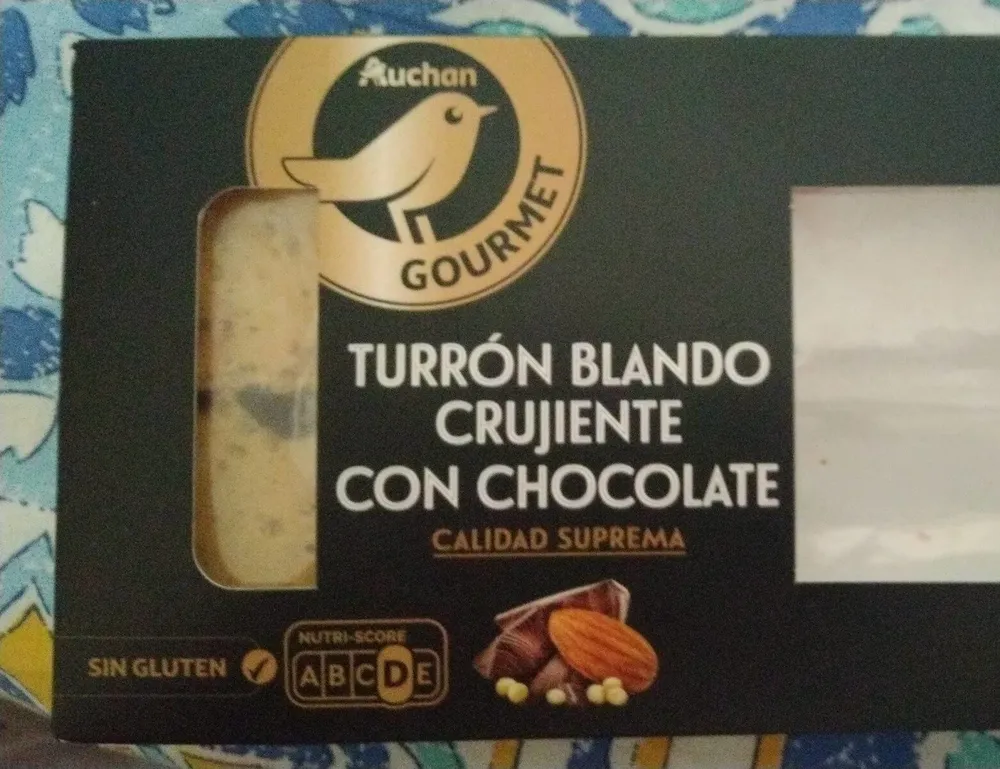 Turrón blando crujiente con chocolate