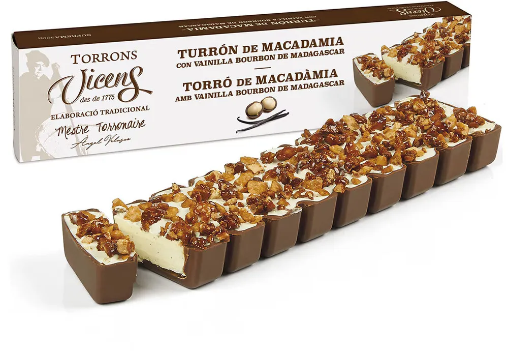 Turròn de macadamia con vainilla bourbon