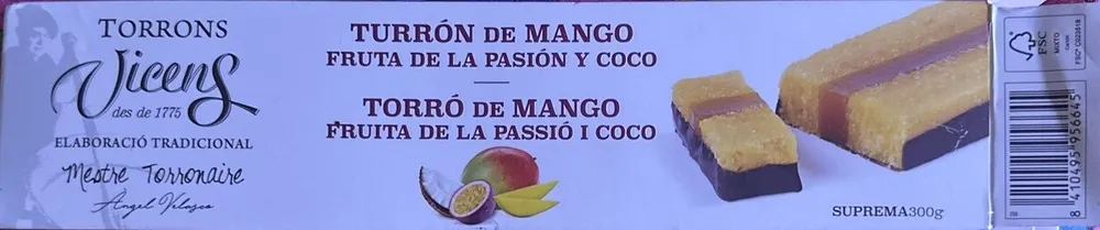 Turrón de mango y fruta de la pasión