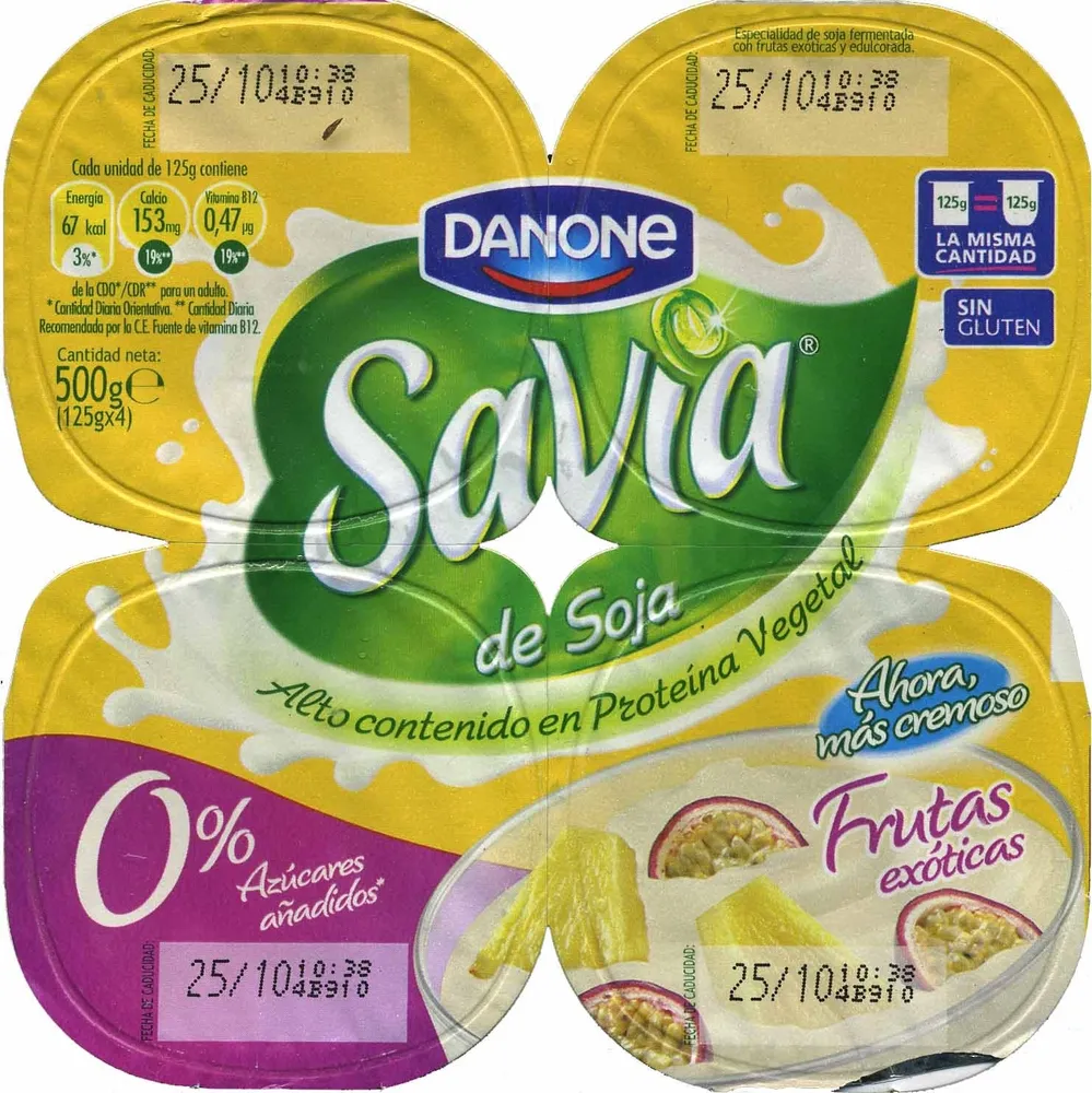Postre de soja Savia frutas exóticas edulcorado - DESCATALOGADO
