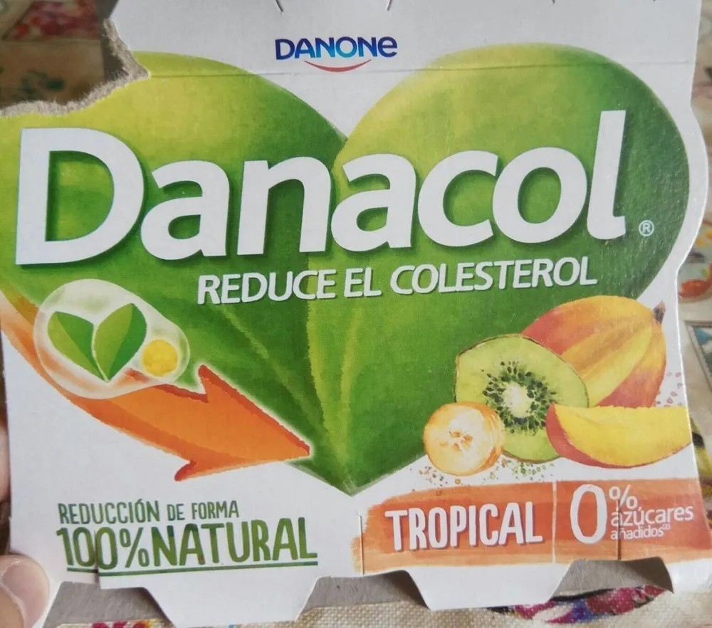 Danacol reduce el colesterol. Tropical