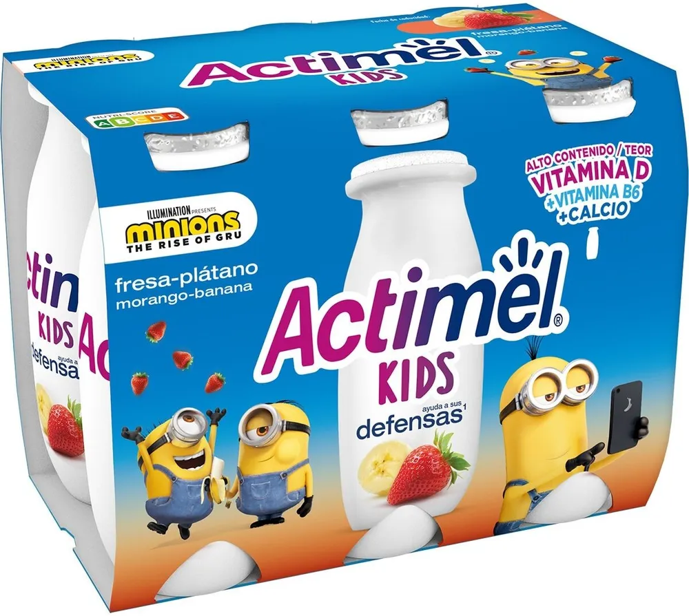 Actimel kids fresa-plátano