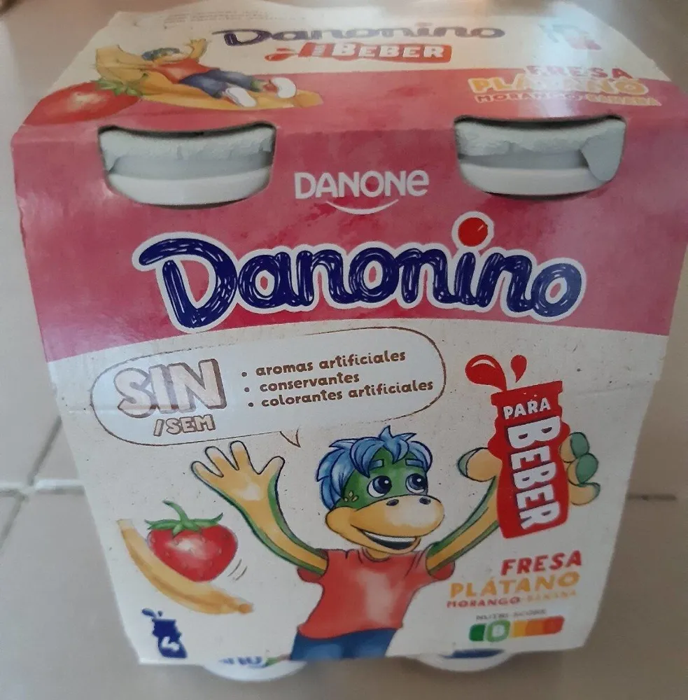 Danonino para beber sabor plátano y fresa