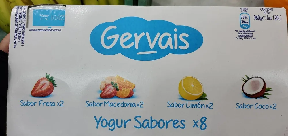 Yogures sabores