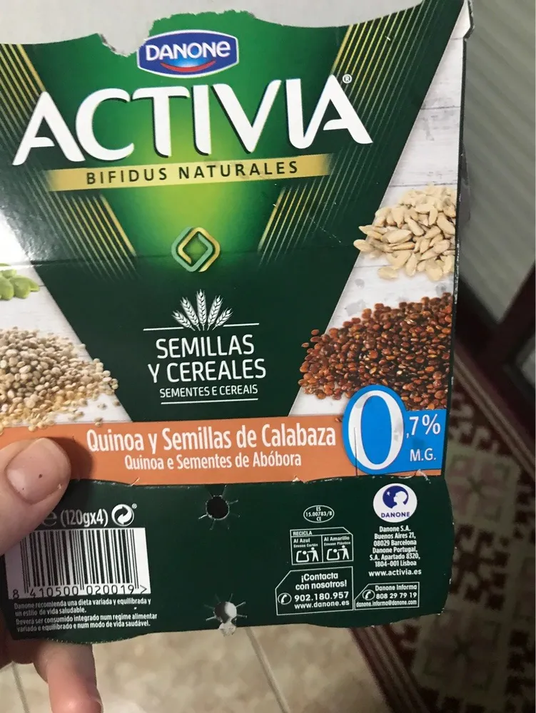 Semillas bífidus desnatado m.g. con quinoa y calabaza