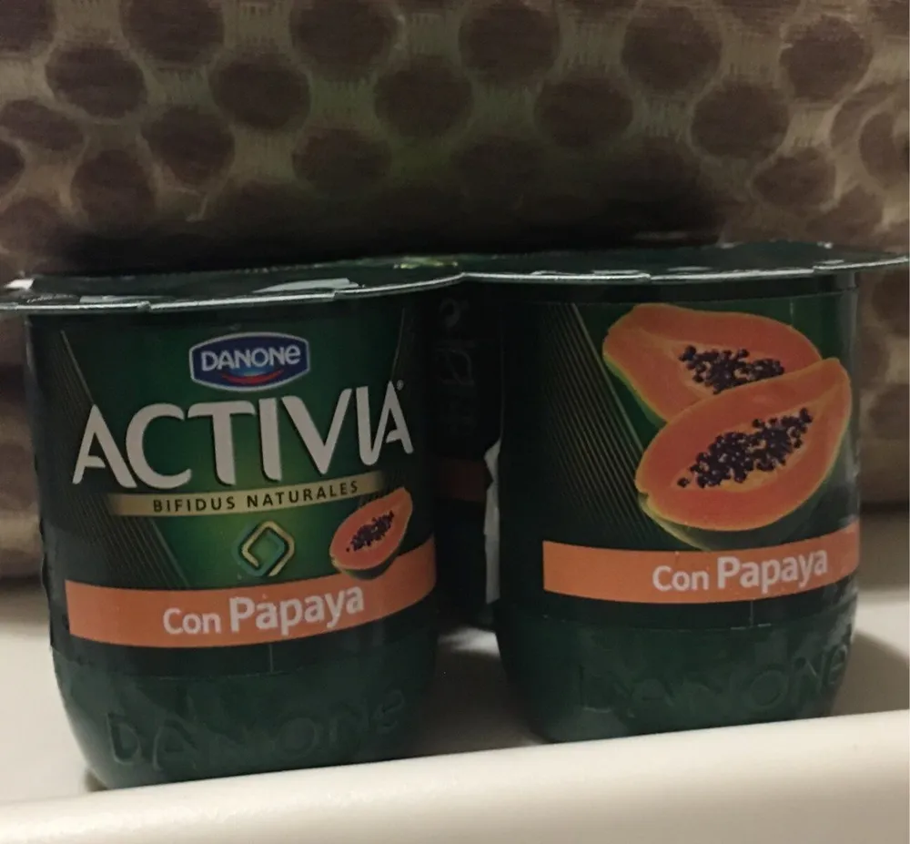 Activia bifidus naturales con papaya
