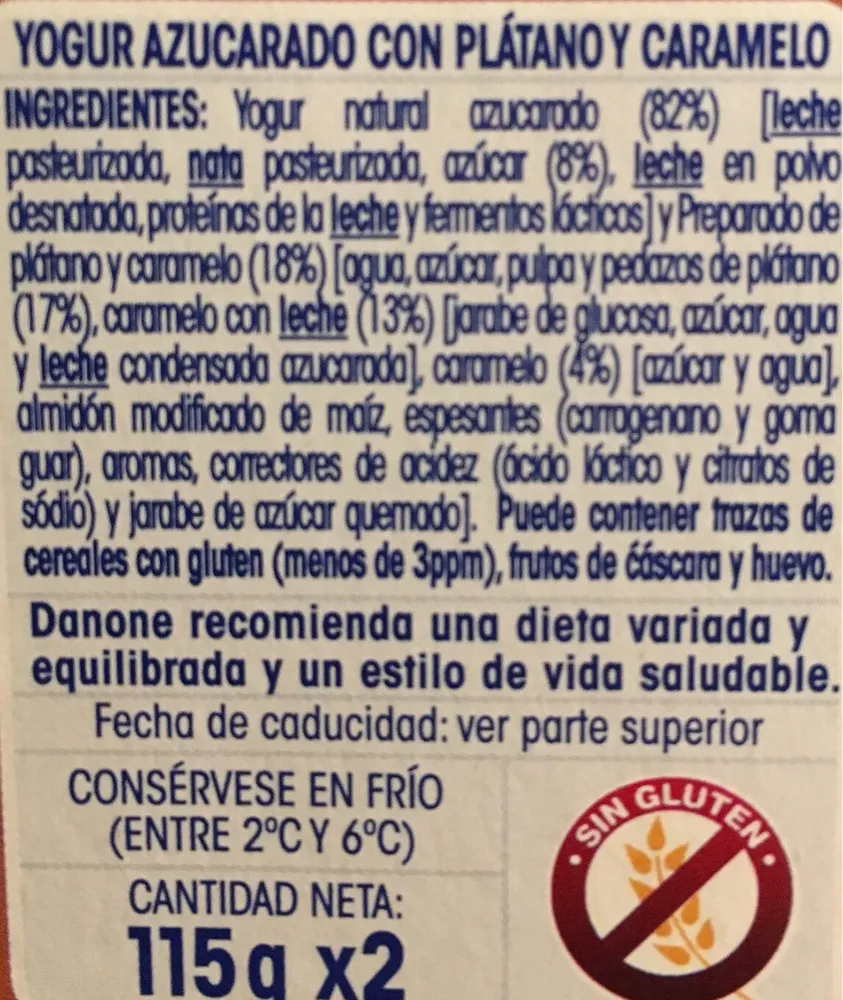 Oikos plátano y caramelo
