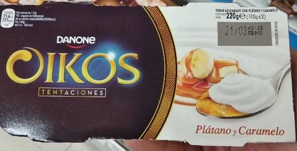 Oikos plátano y caramelo