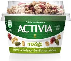 Activia Mix&Go Muesli, arándanos y semillas de calabaza