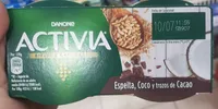 Activia Fibras Espelta, Coco y trozos de cacao