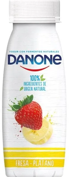 Yogur líquido sabor fresa y plátano