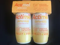 Actimel Fruit & Veg sin azúcar añadido - Mango, mandarina, pera, piña, naranja, melocotón, zanahoria y cúrcuma