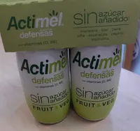 Actimel Fruit&Veg sin azúcar añadido - Manzana, kiwi, pera, piña, espinacas, pepino y espirulina