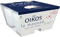 Oikos, mousse de fresa y chocolate blanco