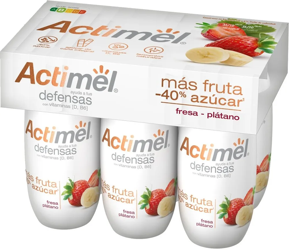 Actimel fresa y plátano