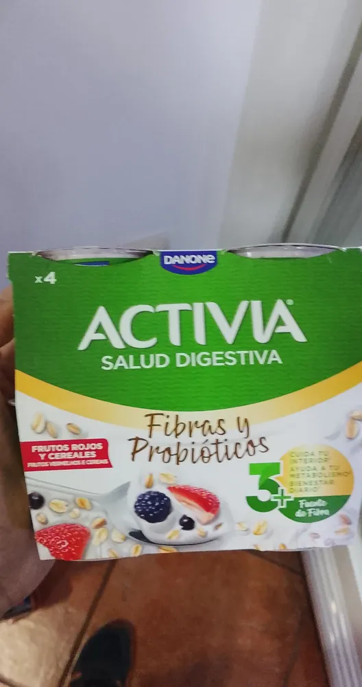 activia fibras y probióticos frutos rojos
