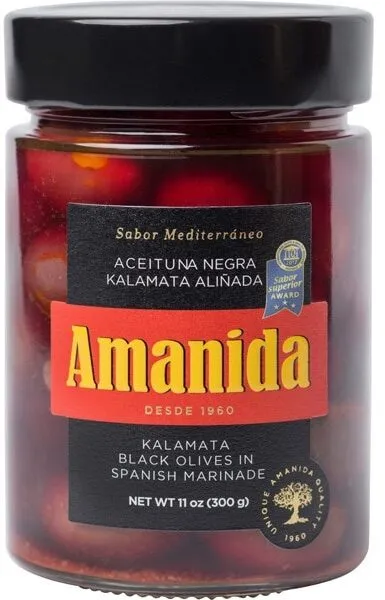 Aceituna negra kalamata aliñada