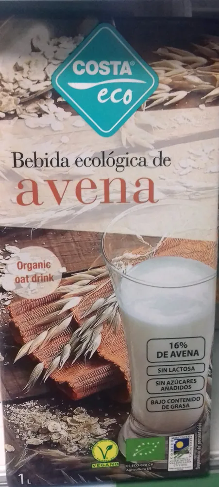 Costa Eco Bebida De Avena Ecológica