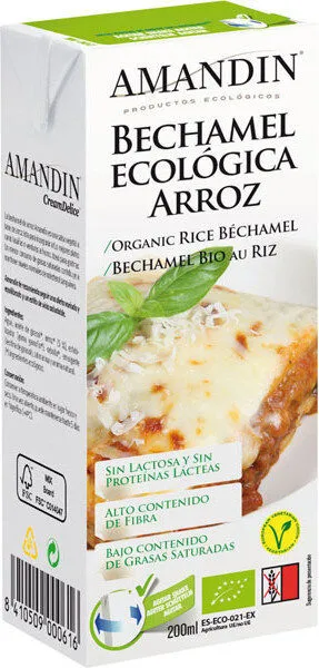 Bechamel de arroz ecológica sin lactosa