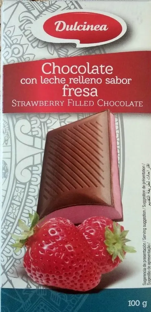 Chocolate con leche relleno sabor fresa