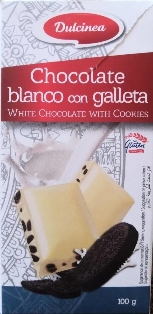 Chocolate blanco con galleta