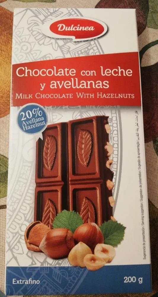 Chocolate con leche y avellanas Dulcinea