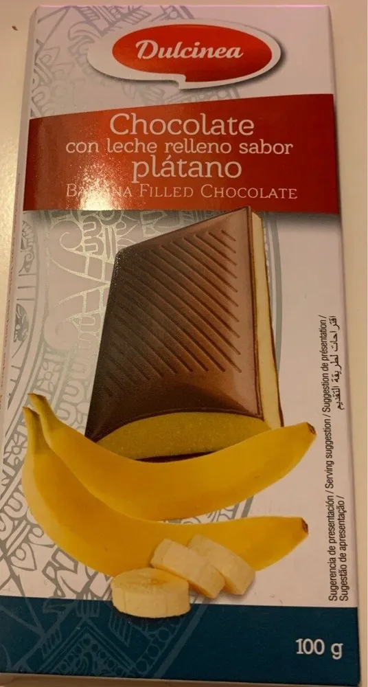 Chicolate con leche relleno sabor platano