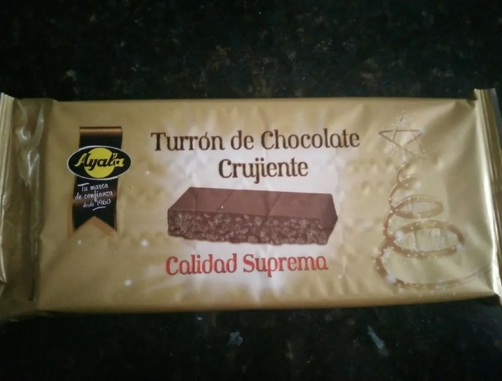 Turrón de chocolate crujiente