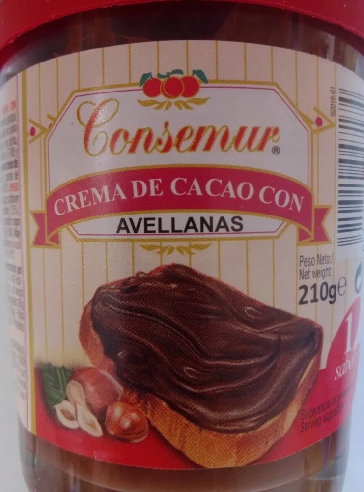 Crema de cacao con avellanas