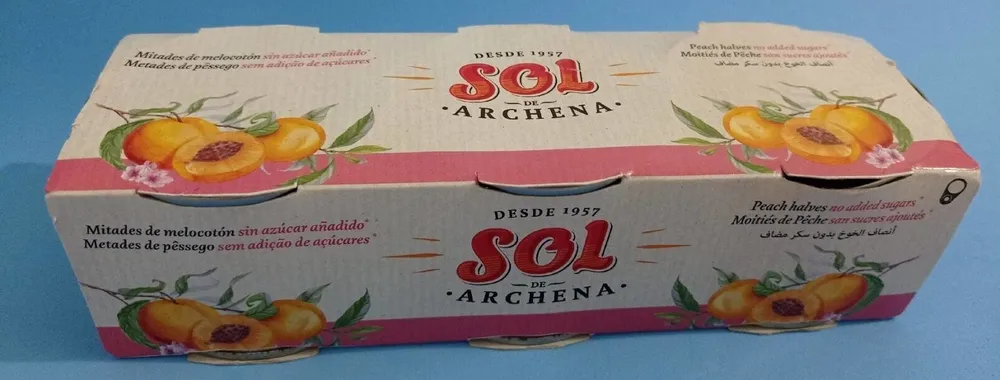 Mitades de melocotón sin azúcar añadido