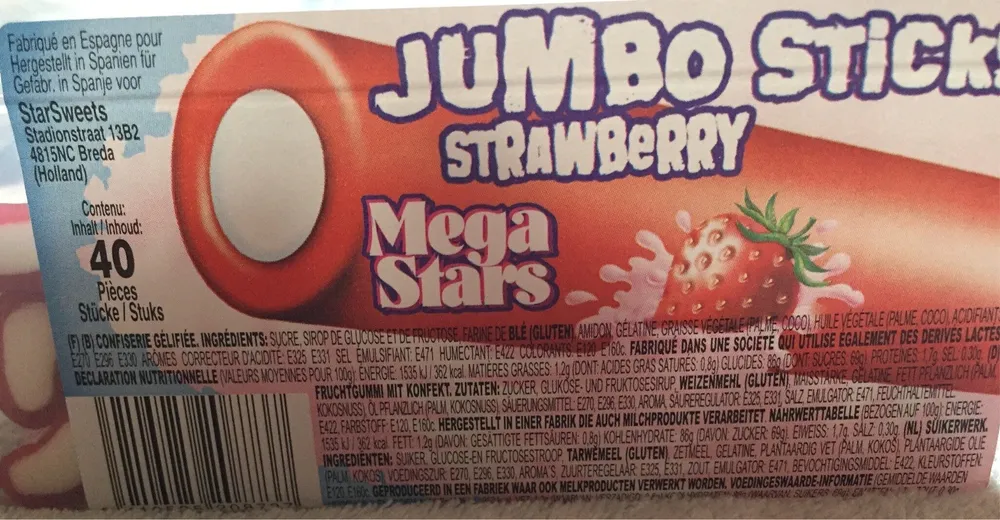Jumbo sticks strawberry