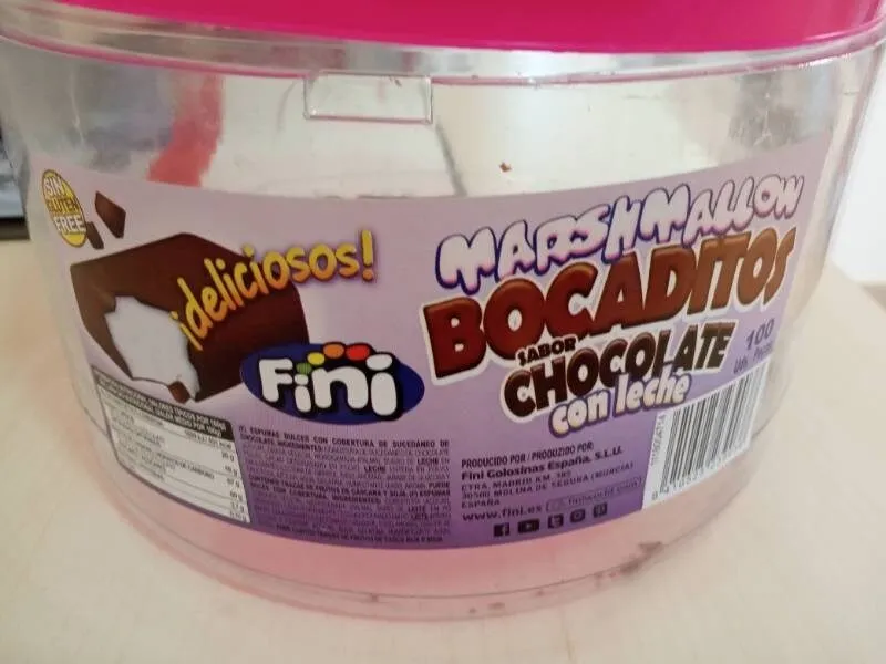 Marshmallow bocaditos sabor chocolate con leche
