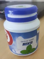 Chicle auchan sabor menta 70 unidades