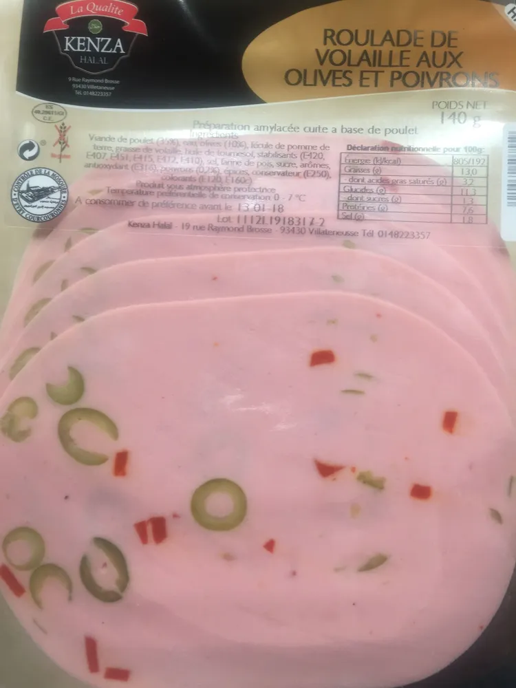 Roulade de volaille aux olives et poivrons
