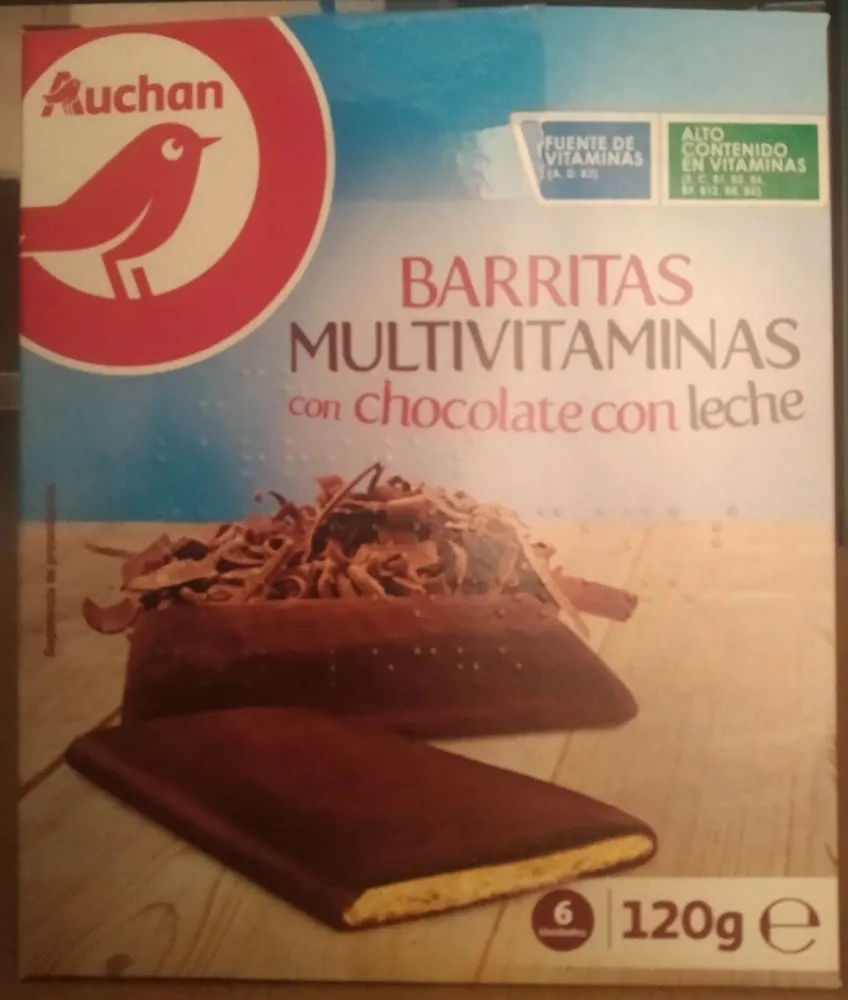 Barritas Multivitaminas con chocolate con leche