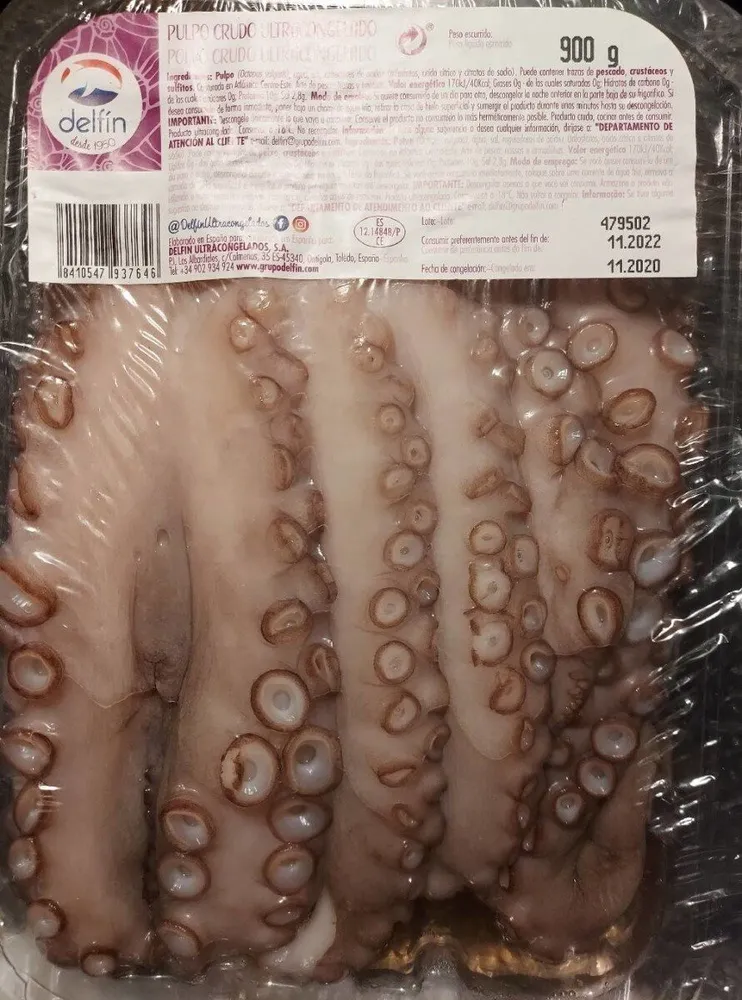 Pulpo crudo ultracongelado