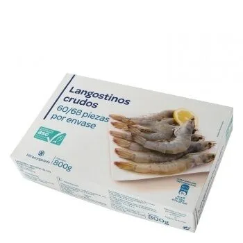 Langostino crudo 60/68