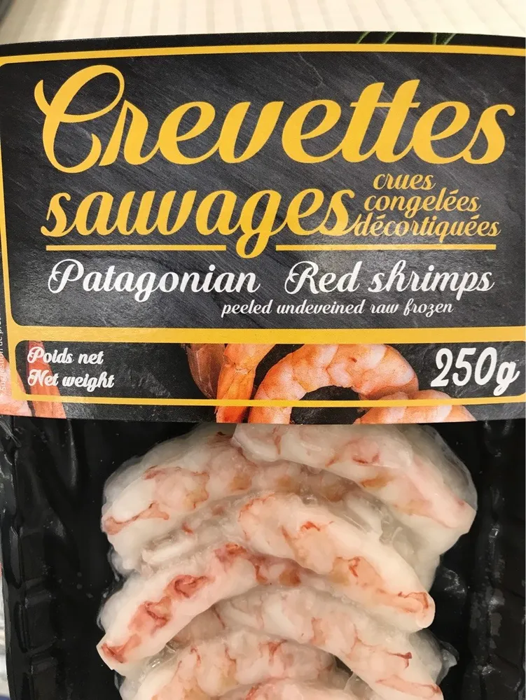 Crevettes sauvages Patagonia red shrimps