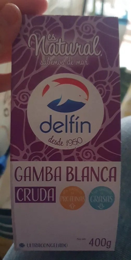 Gamba blanca cruda congelada