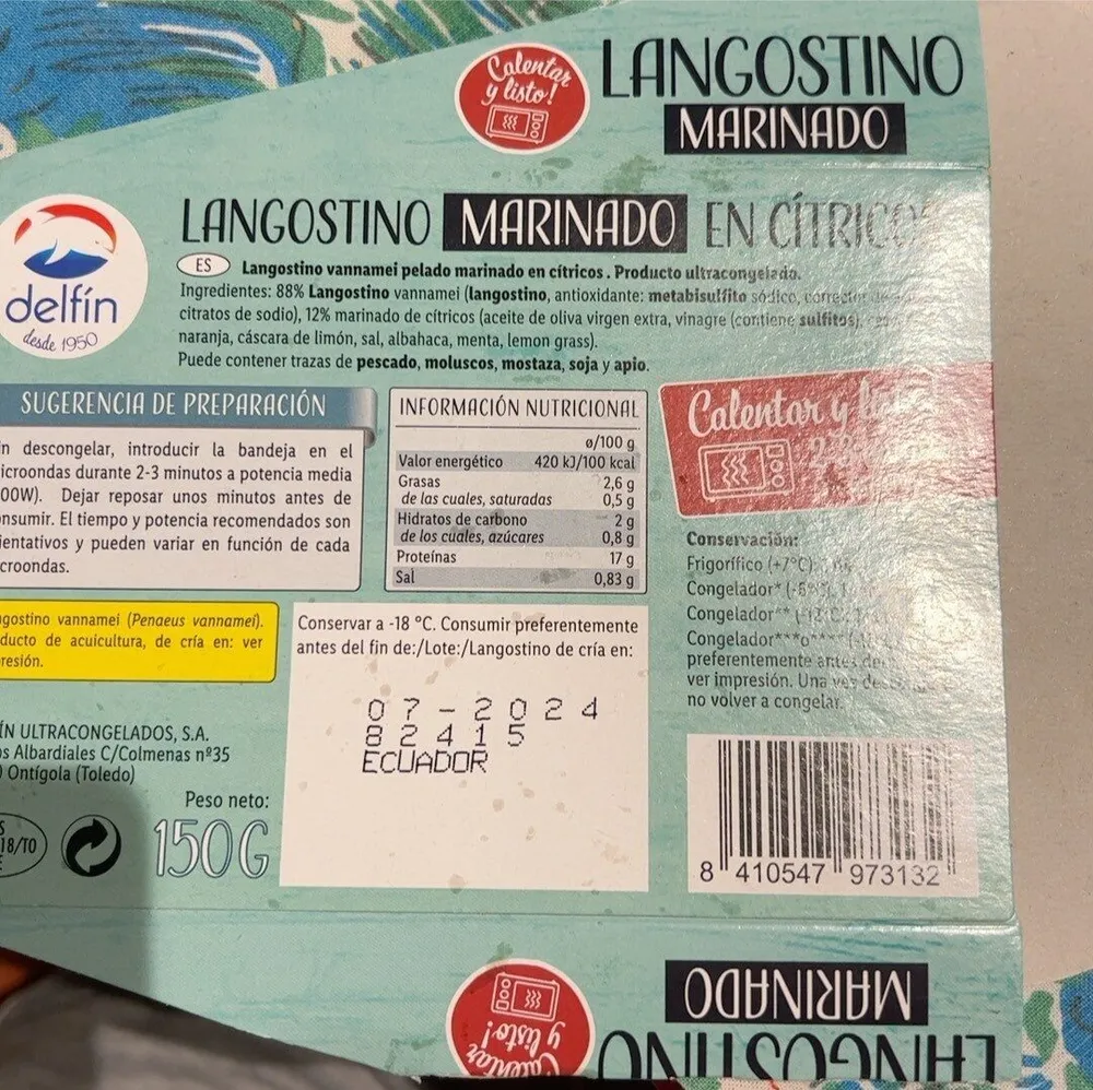 Langostino marinado