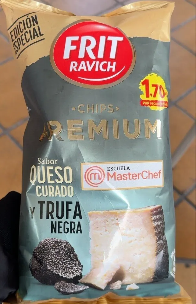 Chips sabor Queso curado y Trufa negra
