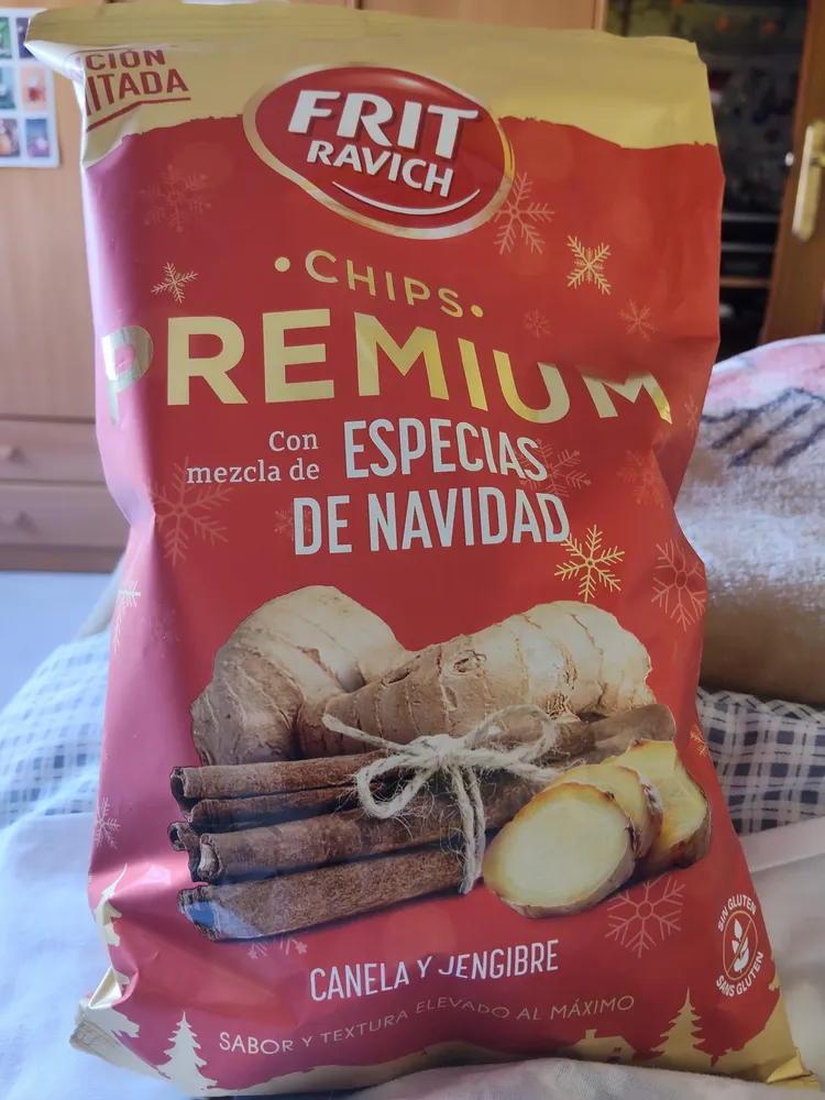 Chips Premium con mezcla de especias de Navidad, canela y jengibre