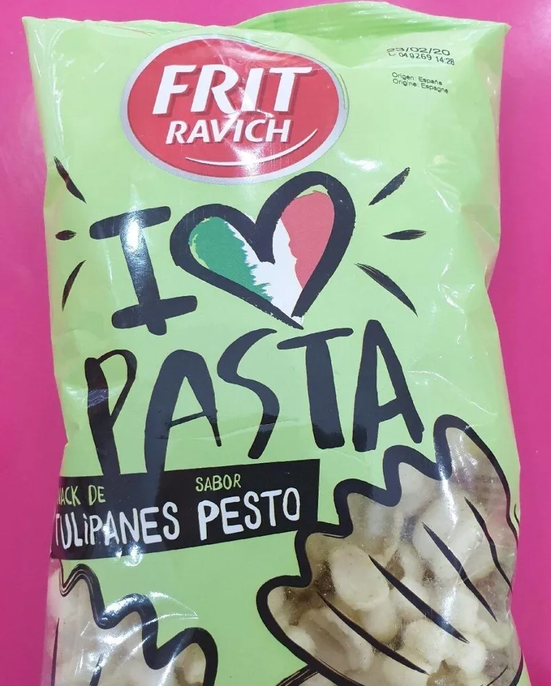 IO pasta, snack tulipanes sabor pesto