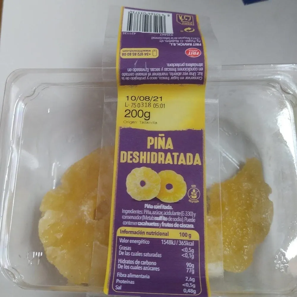 Piña deshidratada