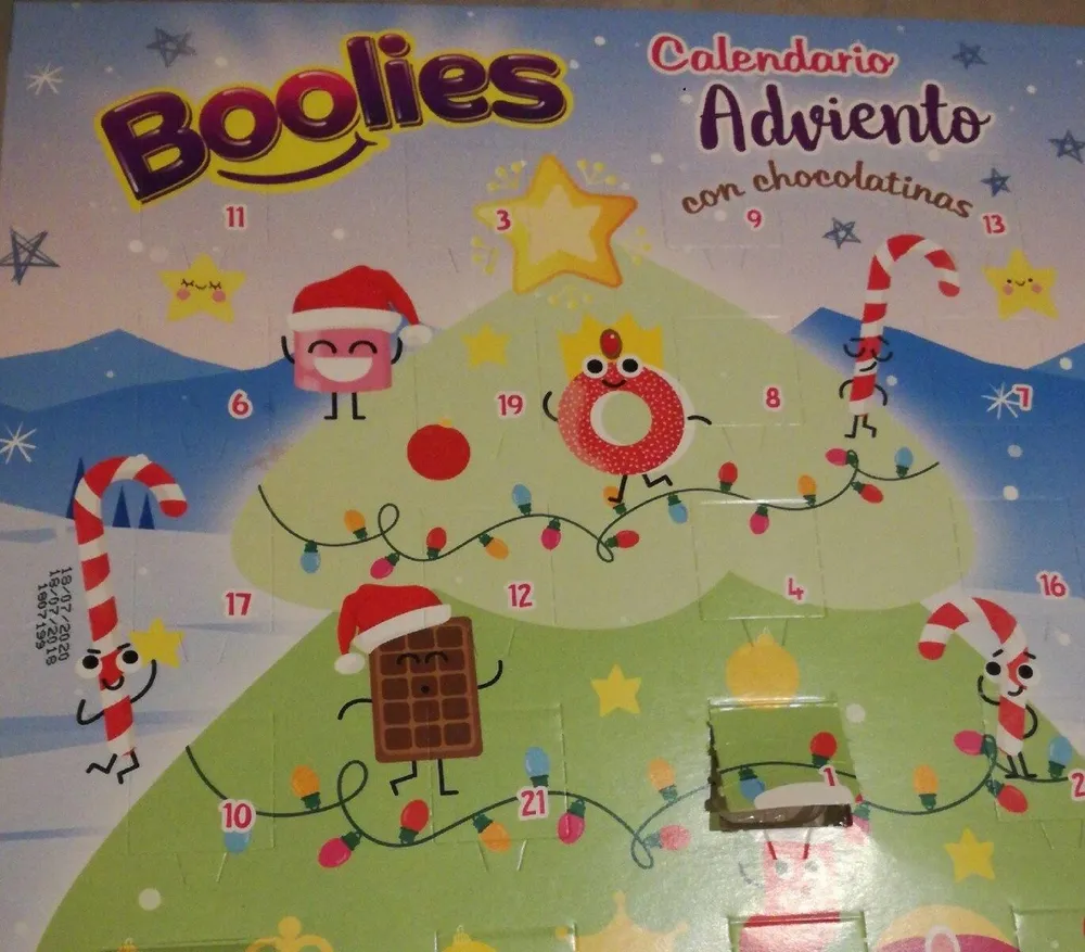 Calendario adviento con chocolatinas