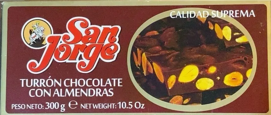 Turrón de chocolate con almendras
