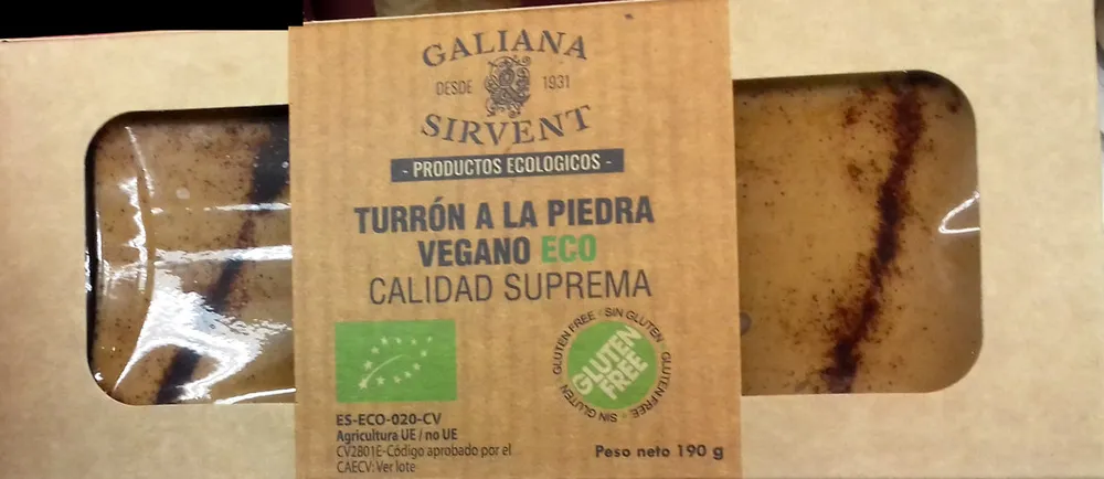 Turrón a la piedra vegano